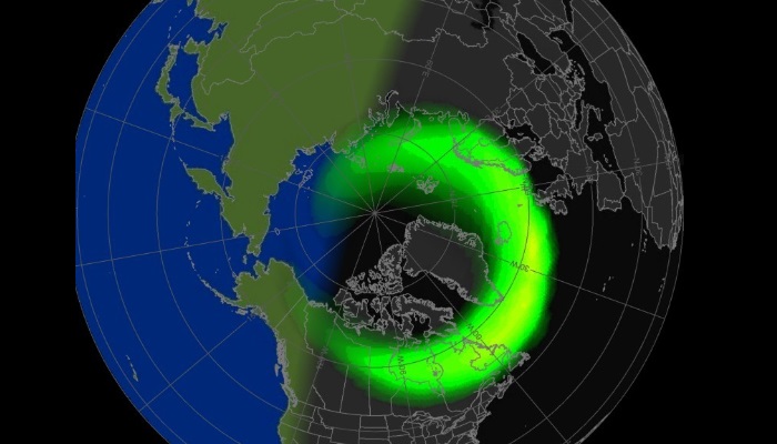 The ring of auroras on 28 February 2019